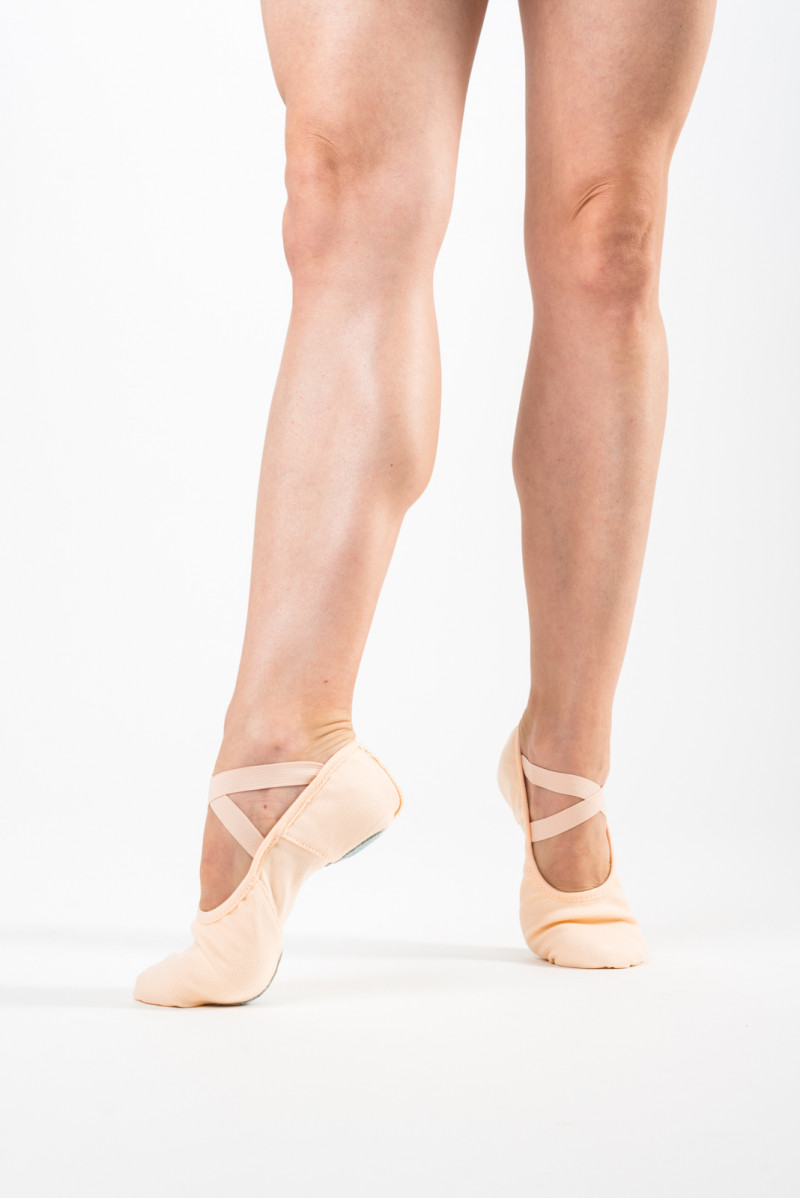 Chaussons de Danse Ballet Bi-Semelle Toile Cuir Chaussures Femme