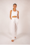 Pantalon en lin Majestic Filatures blanc