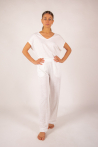 Pantalon en lin Majestic Filatures blanc