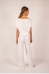 Pantalon en lin Majestic Filatures blanc