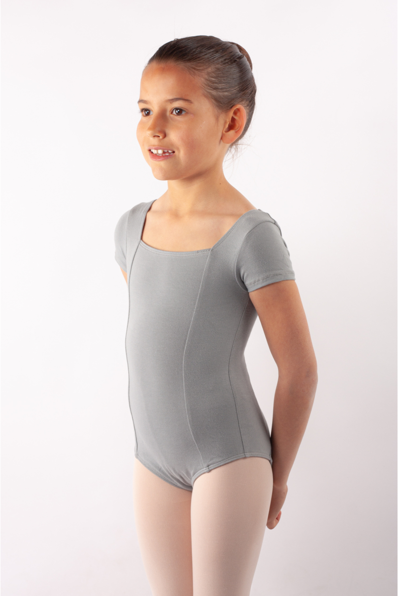 Cotton Short Sleeve Ballet Dance Leotard with Built in Bra Dancewear  Bodysuit 