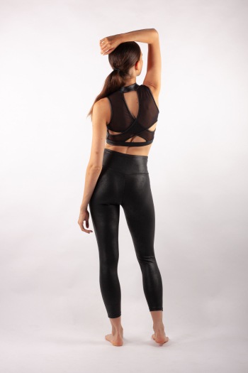 Black leatherette leggings Bloch - Mademoiselle Danse