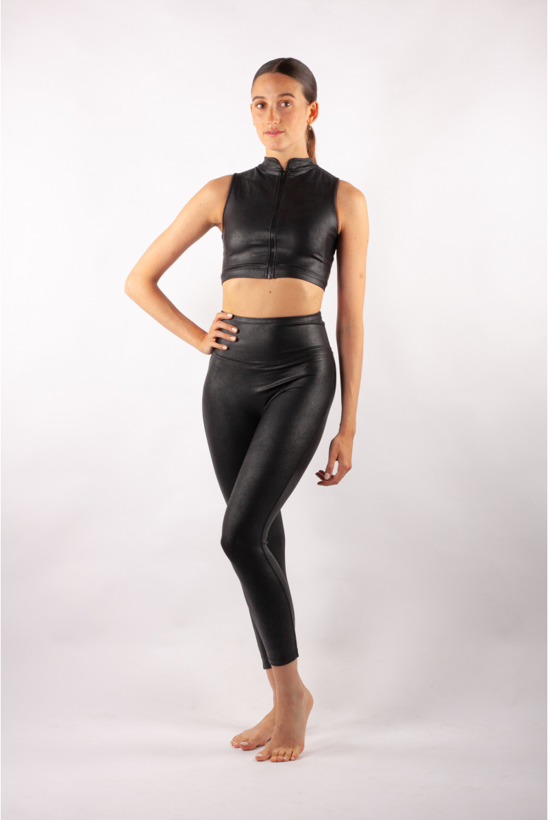 Black leatherette leggings Bloch - Mademoiselle Danse