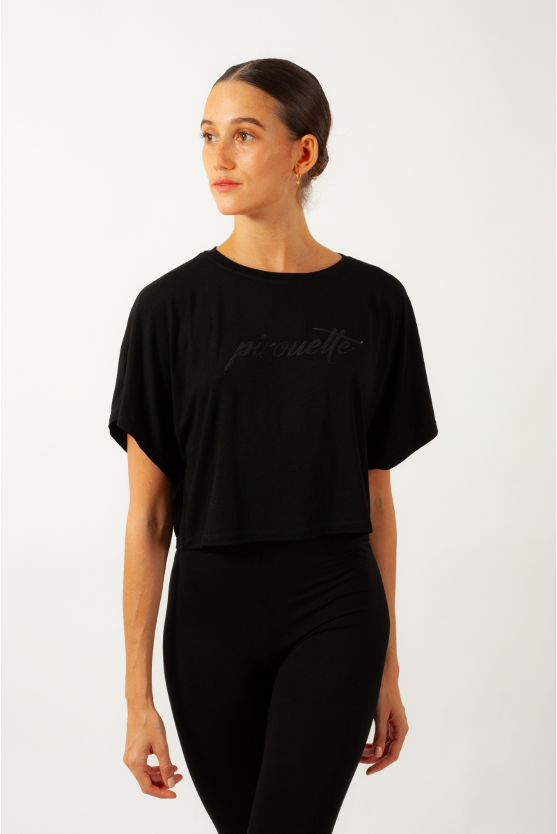 Crop top Mirella « Pirouette » noir