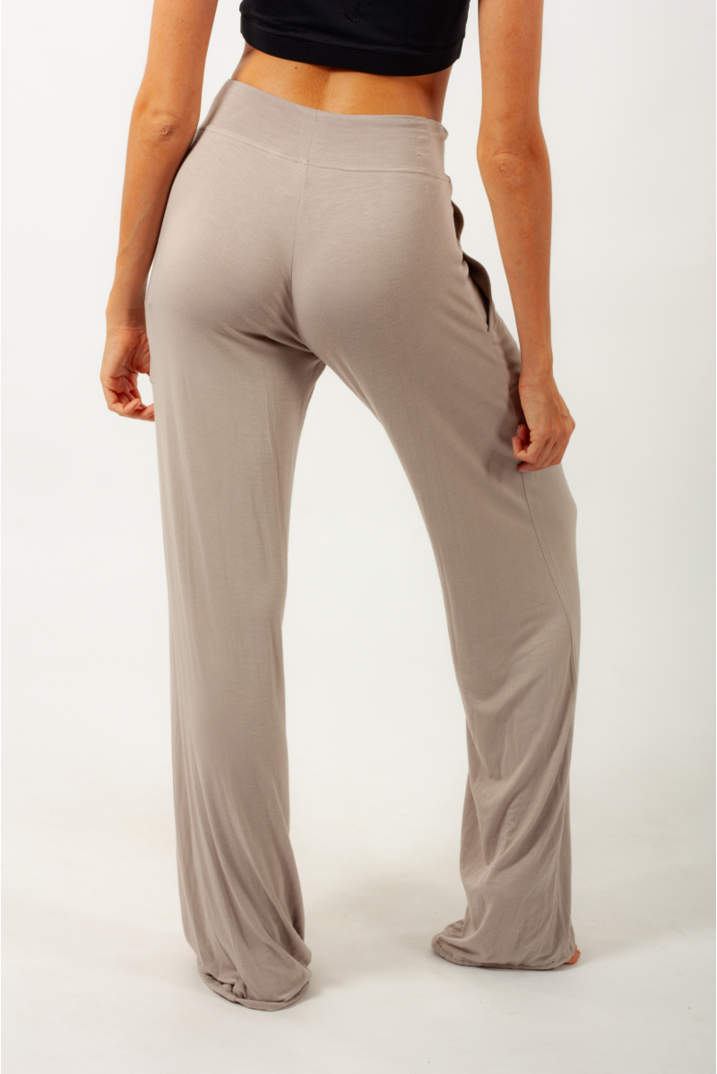 Pantalon en viscose de bambou Bari Temps Danse latte