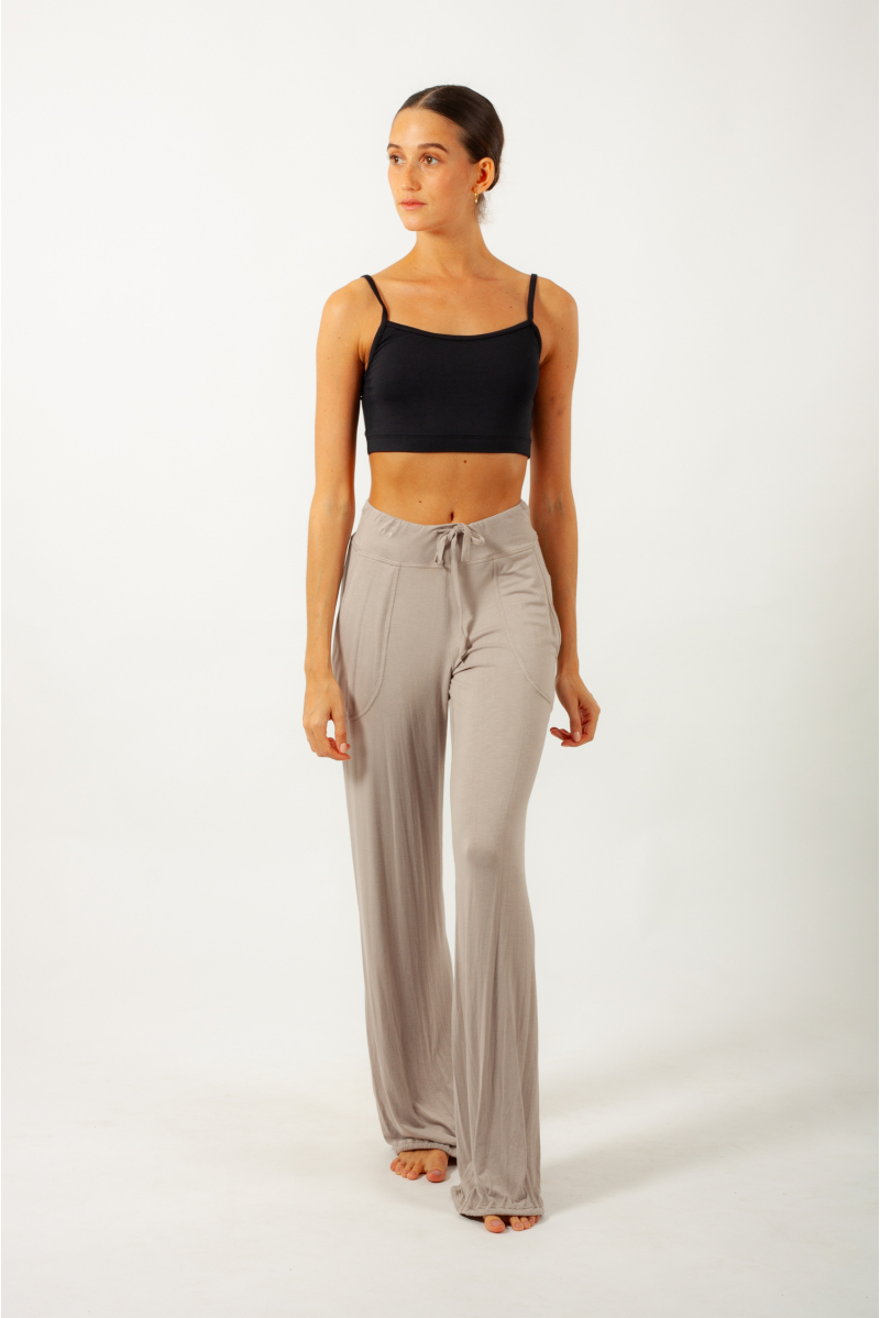 Pantalon en viscose de bambou Bari Temps Danse latte