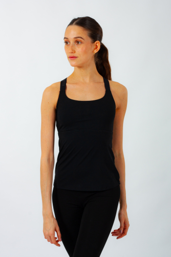 Gaia Temps Danse black tank top with integrated bra