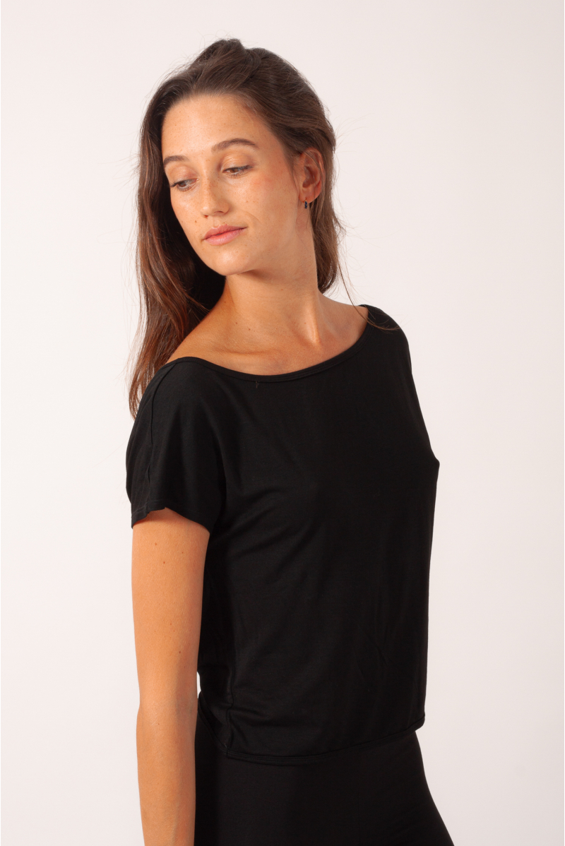 T-shirt court dos nu Z3362 Bloch noir