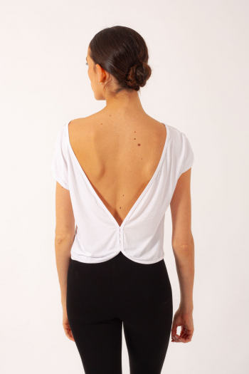 Short backless t-shirt Z3362 Bloch white