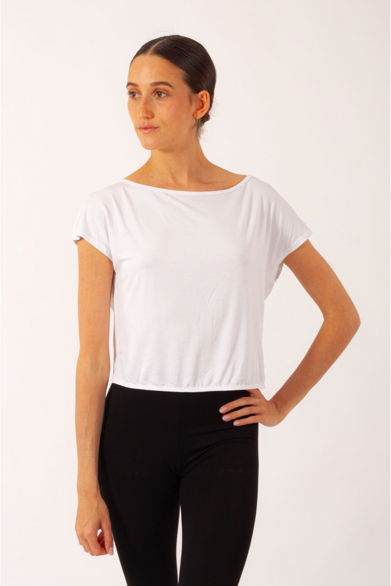 T-shirt court dos nu Bloch blanc