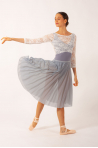 Justaucorps manches dentelle Penelope Mara Dancewear bleu