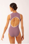 Justaucorps côtelé col montant Aura Mara Dancewear mauve