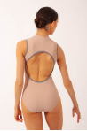 Justaucorps côtelé col montant Aura Mara Dancewear rose