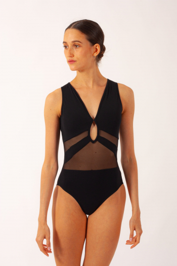 Siba Grishko black wide strap leotard