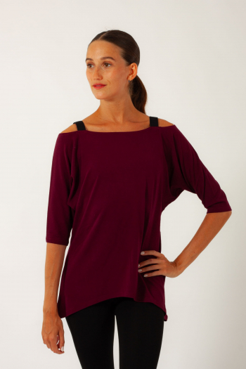 Genova Temps Dance Burgundy Loose T-Shirt