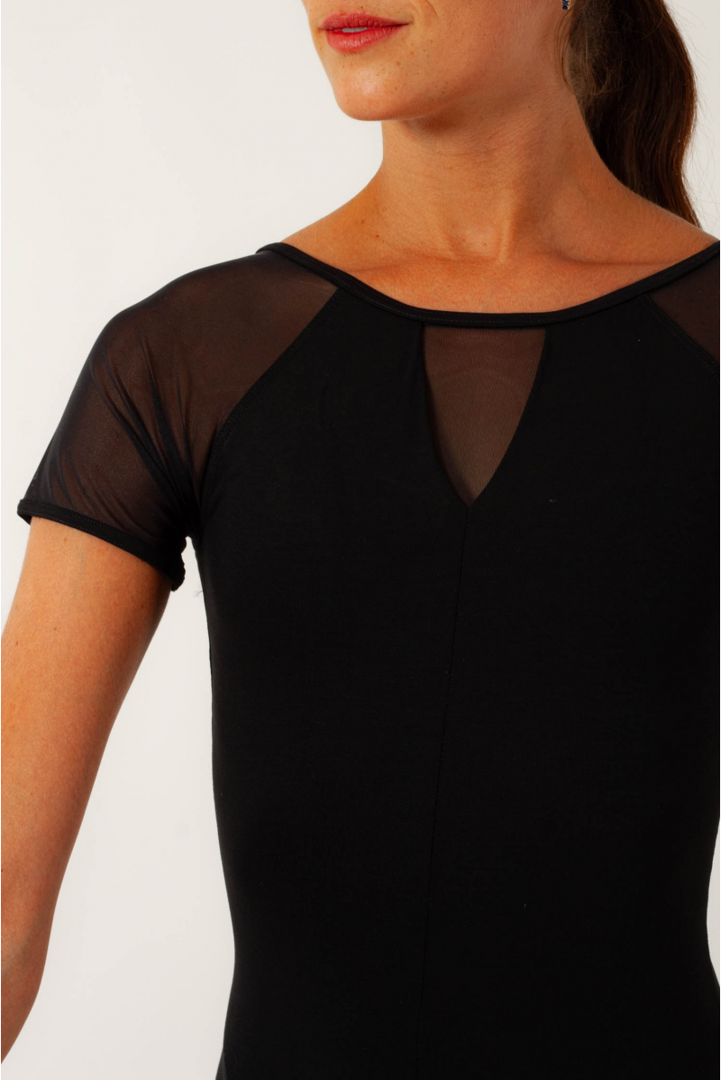 Temps Danse Black Daya short sleeves leotard