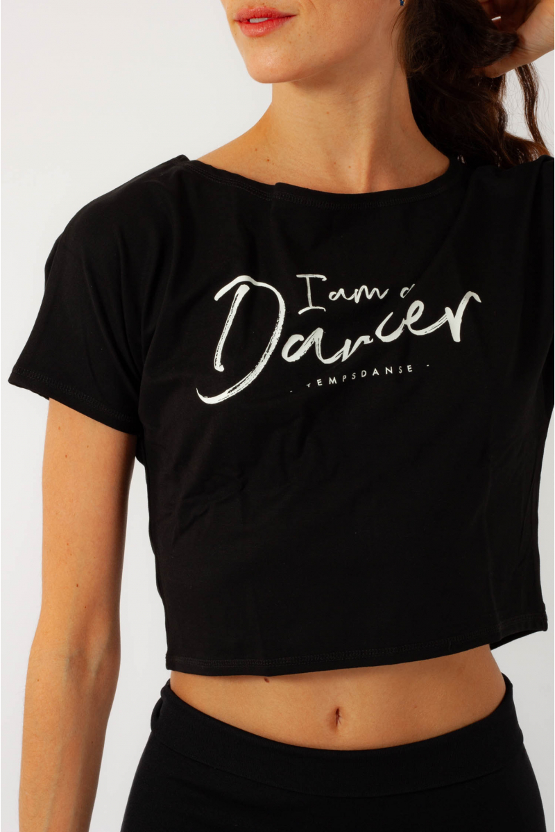 T-Shirt court Temps Danse Agile I am noir