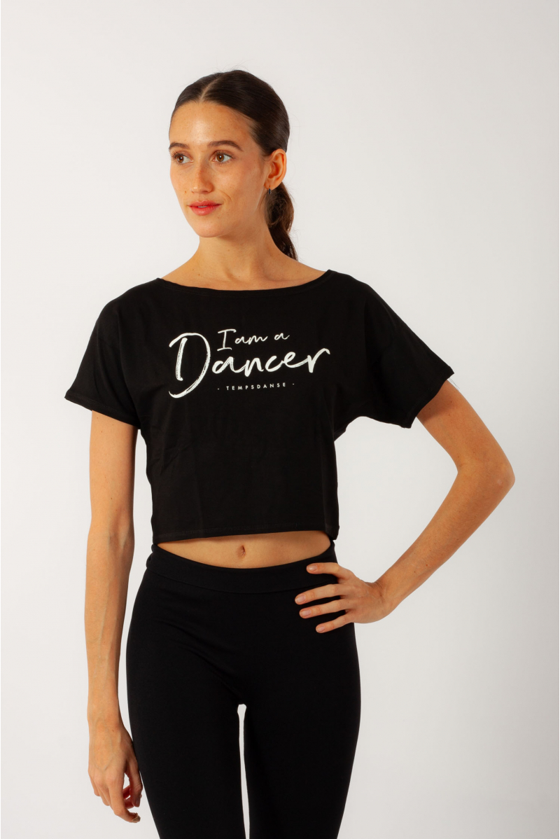 T-Shirt court Temps Danse Agile I am noir