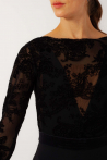 Secilia Grishko black lace long sleeve leotard