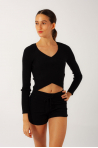 Capezio CK10991W Black Soft Wrap Sweater