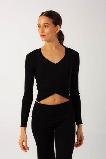 Capezio CK10991W Black Soft Wrap Sweater