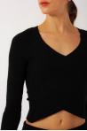 Capezio CK10991W Black Soft Wrap Sweater