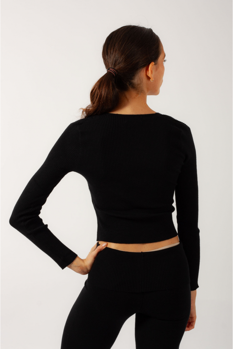 Pull cache-cœur tout doux CK10991W Capezio noir