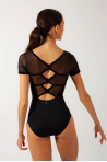 Anna Bloch Black Velvet Short Sleeve Leotard