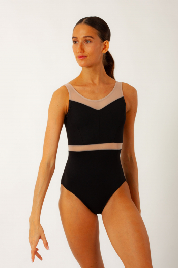 Elena Intermezzo black leotard with wide straps