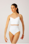 Elena Intermezzo white leotard with wide straps