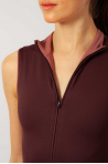 Moxie Gaynor Minden brown zip-neck leotard