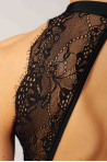 Intermezzo black leotard in lace with high collar