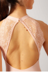 Intermezzo pink leotard in lace with high collar