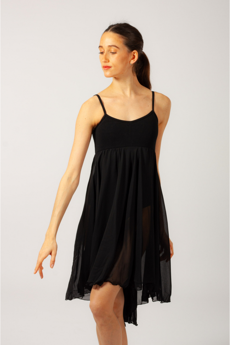 MDA black women dress leotard close front