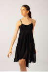 MDA black women dress leotard close front