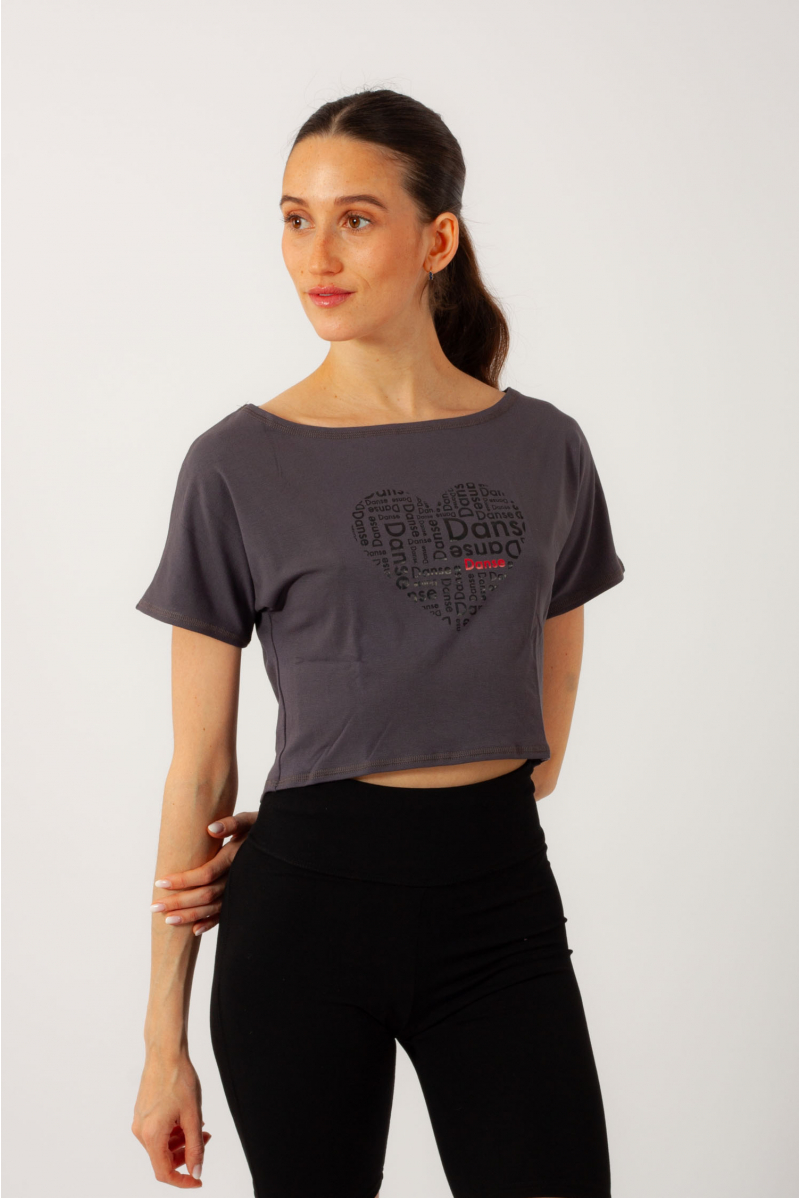 Crop top shadow heart pattern Agile Temps Danse