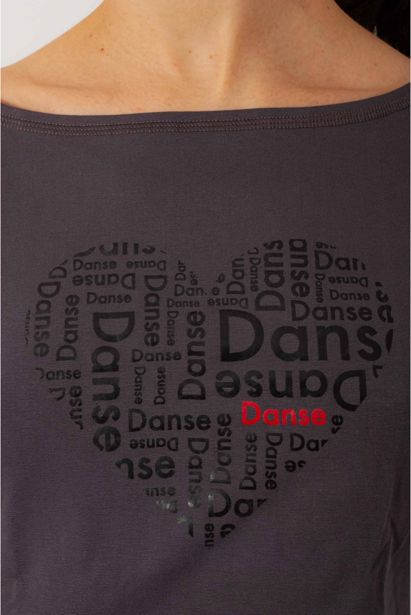 Crop top shadow heart pattern Agile Temps Danse