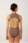 Justaucorps côtelé col montant Aura Mara Dancewear Maron