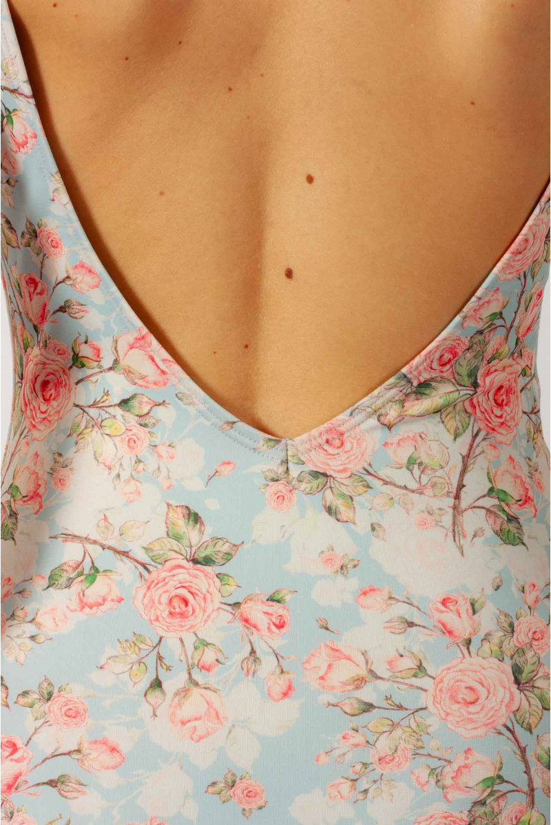 Justaucorps à fleur Diana Mara Dancewear bleu / rose