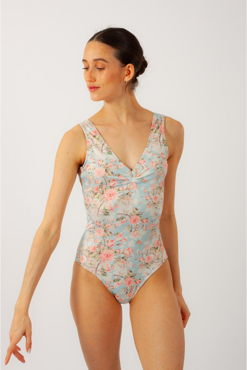 Justaucorps à fleur Diana Mara Dancewear bleu / rose