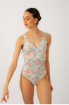 Justaucorps à fleur Diana Mara Dancewear bleu / rose