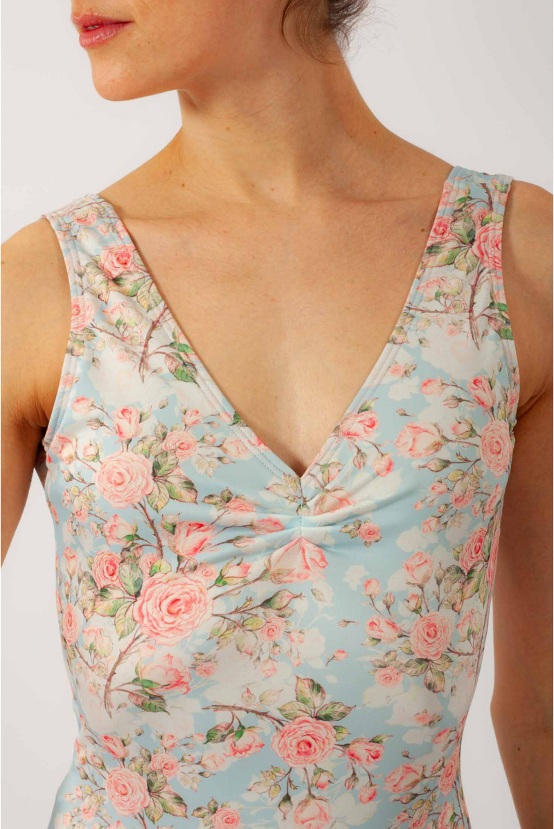 Diana Mara Dancewear blue / pink floral leotard