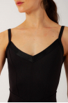 Majesty Mirella black V-neck leotard