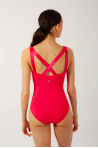 Mirella pink cross-strap leotard M3122LM