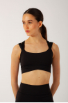 Mirella M749L black cross back crop top