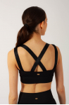 Mirella M749L black cross back crop top