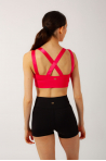 Mirella M749L pink cross back crop top